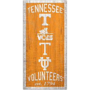 NCAA Tennessee Volunteers Unisex University of Tennessee Heritage sign, Team Color, 6 x 12