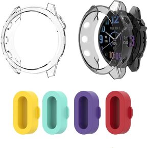 TPU Protective Case Compatible for Garmin Fenix 7s Pro and Garmin Epix Pro Gen 2 42 mm, Screen Protector Cases and Silicone Charging Dust Plug (Pack of 4+2) in Kuwait