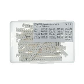 36 values x 20 Pieces, total 720 Pieces,0603 SMD Capacitor Assorted kit 1pF-10uF MLCC Multilayer Ceramic Chip Capacitors