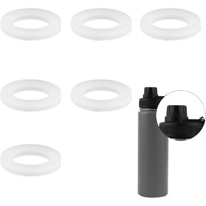 6pcs Water Bottle Gasket Replacements for DRINCO 14/18/22/32/40/64oz, Chug Spout Seal Gasket Silicone Sealing Ring Stainless Steel Water Bottle Spout Lid Gasket for DRINCO Straw Lids