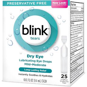 blink Tears Lubricating Eye Drops Mild-Moderate Dry Eye 25 Each,0.01 Fl Oz (Pack of 25)