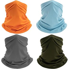 4 Pack Neck Gaiter Face Mask : Balaclava Face Cover Bandana & Gator Mask Headband Scarf Masks for Men Women