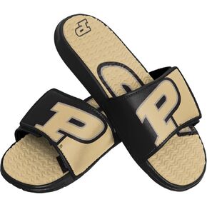 FOCO Purdue Boilermakers NCAA Mens Colorblock Big Logo Gel Slides - XL