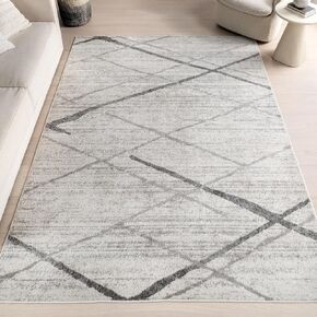 nuLOOM 7x9 Thigpen Contemporary Area Rug, Grey, Abstract Lines, Non-Slip Backing, Stain Resistant, For Bedroom, Dining Room, Living Room, Hallway, Office, Kitchen, Entryway