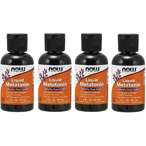 Liquid Melatonin 3mg (Pack of 4) Now Foods 8 oz. (4 x 2 oz.) Liquid