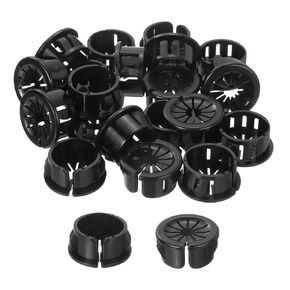 uxcell 30Pcs Cable Grommets, Snap Bushing Grommet for Holes with 0.8"(20mm) Mounting, Petal-Shaped Buckle Round Nylon Cable Desk Grommet for Cables and Cords Management, Black