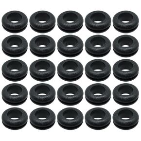 25PCS Black Round Rubber Grommet Cable Hole Plug Cord Protector Ring Car Cord Socket Ring Protector Suitable for Electrical Appliance Power Distribution Cabinet Electrical Cabinet