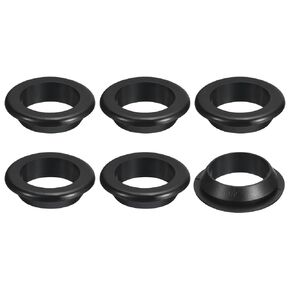uxcell 6 Pcs Rubber Grommets, 35mm ID 40mm Drill Hole Double Sided Hollow Firewall Hole Plugs Round Electrical Wiring Gasket, Black