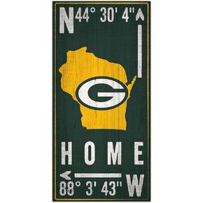 Fan Creations NFL Green Bay Packers Unisex Green Bay Packers Coordinate Sign, Team Color, 6 x 12