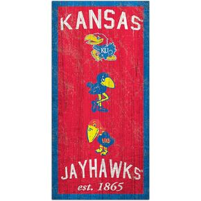 Fan Creations NCAA Kansas Jayhawks Unisex Kansas Heritage Sign, Team Color, 6 x 12