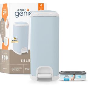 مجموعة هدايا Diaper Genie Select Pail Registry (أبيض) | مصنوع من معدن متين من الفولاذ المقاوم للصدأ | تتضمن 2 عبوات جامبو | يحمل 1620 حفاضة لحديثي الولادة in Saudi Arabia