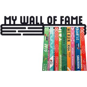 My Wall of Fame Sport Medal Hanger Display | Matte Black Steel Medal Holder | up to 48 Medals