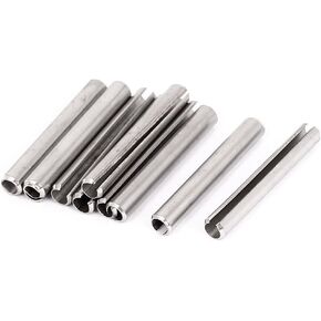 uxcell M6x45mm Stainless Steel Split Spring Roll Dowel Pins Fasteners 10Pcs