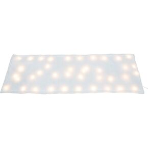 ProductWorks 48" x 15" Pre-Lit Snow Cover Blanket Christmas Village Display, 8 Function Indoor Holiday Decoration, 40 LED Lights, White