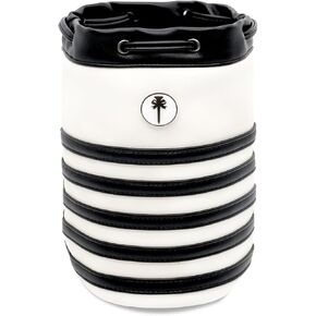 PINKTEE Golf Ball Sack Valuables Pouch Leather Bag Bucket Waist Design with Removable Magnetic Ball Marker
