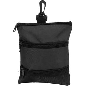 OUKENS Golf Tee Bag, 8 x 6.6in Cloth Golf Tee Pouch Portable Zipper Golf Ball Bag Multi Pocket Golf Tee Hand Bag with Clip for Men Women in Kuwait