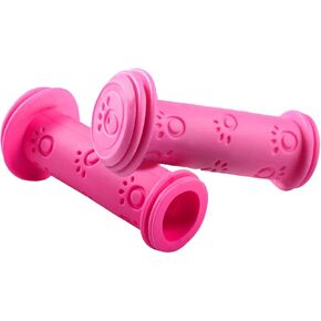 1 Pair Bike Grips Pink Non Slip TPR Bike Handle Grips, Bicycle Handlebar Grips, Mountain Bike Grips Lock on, for Boys Girls Bike Scooter, Balance Bike Handlebars