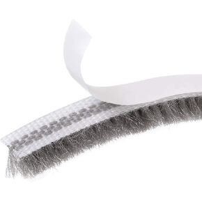 تجريد الطقس بعرض 0.28 بوصة × سمك 0.24 بوصة × طول 32.8 قدم مع دعامة لاصقة، فرشاة كومة اللباد تجريد الطقس لشريط إغلاق باب النافذة، رمادي in Kuwait