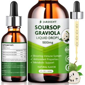 Soursop Bitters Liquid Oil : Graviola Soursop Extract- Organic for Cell Support and Regeneration- Soursop Tincture Edible 2 fl oz