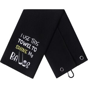White Elephant Gifts Funny Gifts for Men,Funny Christmas Golf Gifts for Friends,Funny Birthday Gifts for Husband Boyfriend,Gag Gifts for Coworkers Gift Exchange,Funny Golf Towel-Black