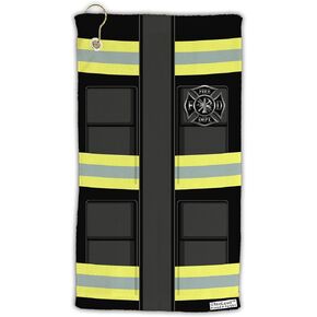 TOOLOUD Firefighter Black AOP Micro Terry Gromet Golf Towel 15" x 22" All Over Print