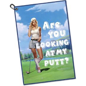 are You Looking at My Printed Microfiber Golf Towel, Funny Golf Towel Gifts and Golf Accessories for Women Girlfriend Mom Mother, Mothers Day Birthday Gift for Golf Lover Golfer