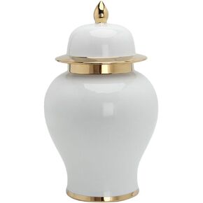 Amosfun White Ceramic Jar With Lid, Food Storage Jar, Coffee Canister, Tea Canister, Home Kitchen Storage Jar For Spices Cookie Cereal Sugar Salt