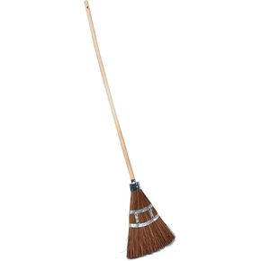 Kings County Tools Outdoor Garden Broom | 12-Inch Wide Brush | Made from All Natural Water & Fire Resistant Piassava Bristles