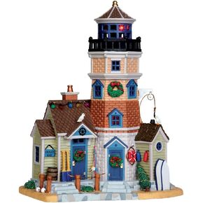 Lemax Village Collection Holly Bay Lighthouse with Adaptor # 45688