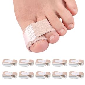 Hammer Toe Wraps (10Pack), Big Toe Straightener Corrector with Soft Padded for Pain Relief, Toe Bandages Protectors for Broken Toe, Overlapping Toe, Crooked Toe, Curled Toe and Align Hallux Valgus