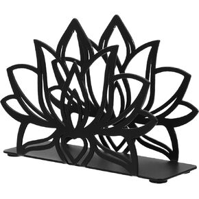 IMIKEYA Lotus Flower Napkin Holder Vintage Metal Napkin Holder Black Cast Iron Napkin Holder Organizer for Kitchen Restaurant Home Decor