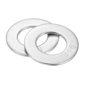 uxcell 2Pcs 1-1/4 Flat Washer, 316 Stainless Steel 1.375" ID x 2.5" OD x 0.165" Thick for Bolt Screw, Factories Repair, Kitchens, Shops, and Outdoor Construction, Silver