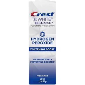 معجون أسنان كريست 3D وايت بريليانس، تعزيز تبييض الأسنان ببيروكسيد الهيدروجين، خالي من الفلورايد - 2.3 أونصة (65 جم) - عدد واحد in Kuwait