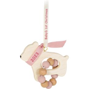 Hallmark Keepsake Christmas Ornament 2024, Baby Girl's First Christmas Rocking Horse 2024, Wood, Baby Shower Gifts