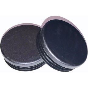 (Pack of 2) 3" OD Round Plastic Cap Plugs | (14-18 Ga - Fits ID 2.83" to 2.90") | Thick, Impact and Abrasion Resistant Base w/Flex Ridges || Fence Post Slide Inserts | Fitness Eqpt Tube Inserts