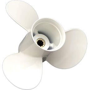 POLAMAX Aluminum 3 Blades Outboard Cupped Propeller Boat Prop (9 7/8X9, 9 7/8X10 1/2, 9 7/8X11 1/4, 9 7/8X12, 9 7/8X13, 9 7/8X14) with 10 Spline Tooth for Yamaha 20/25/C25/F25/30HP F Series