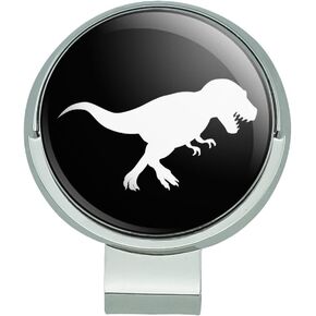 GRAPHICS & MORE Dinosaur Tyrannosaurus Rex Black White Golf Hat Clip with Magnetic Ball Marker