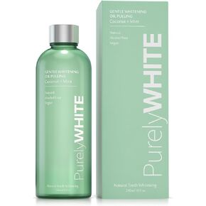 PurelyWHITE Coconut Pulling Oil - Mouthwash Mint Oil Pulling, Coconut Oil Pulling for Teeth, Pulling Oil for Teeth Whitening & Healthier Teeth & Gums - Alcohol-Free Freshens Breath W/ 7 Essential Oils