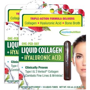 Applied Nutrition Liquid Collagen + Hyaluronic Acid 10 Count (Pack of 2)