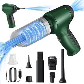 Handheld Car Vacuum Cleaner, 8000PA High Power Handheld Vacuum Cordless, 3 in 1 Portable Car Vacuum Cordless, Rechargeable Mini Vacuum Cleaner for Car, Home, Office, Pet Hair Cleaning (Green)