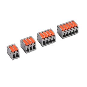 Lever Wire Connectors 50 Pack Combo, Brightfour No Pain Wire Splice Connectors, 2/3/4/5 Port Wire Connectors Kit for AWG 24-12 Wires