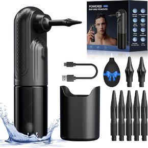 Ear Wax Removal Tool Water Powered Wush Ear Cleaner Electric Ear Cleaning Kit with 10 Ear Tips Waterproof Type-C Rechargeable Safe & Effective