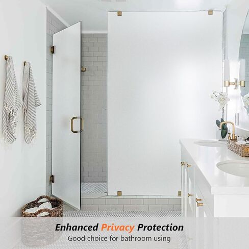 Kromapolis Window Privacy Film Frosted Glass Window Film, Heat Blocking Privacy Film for Glass Windows, Static Cling Non-Adhesive Frosting Window Stickers for Door Home (Frosted, 17.5 x 78.7 inch) in Saudi Arabia