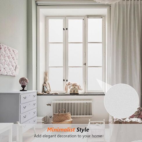Kromapolis Window Privacy Film Frosted Glass Window Film, Heat Blocking Privacy Film for Glass Windows, Static Cling Non-Adhesive Frosting Window Stickers for Door Home (Frosted, 17.5 x 78.7 inch) in Saudi Arabia