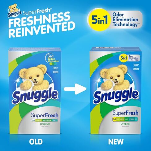 Snuggle Plus SuperFresh Fabric Softener Dryer Sheets with Static Control and Odor Eliminating Technology, Original, 200 Count in Saudi Arabia