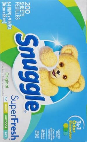 Snuggle Plus SuperFresh Fabric Softener Dryer Sheets with Static Control and Odor Eliminating Technology, Original, 200 Count in Saudi Arabia