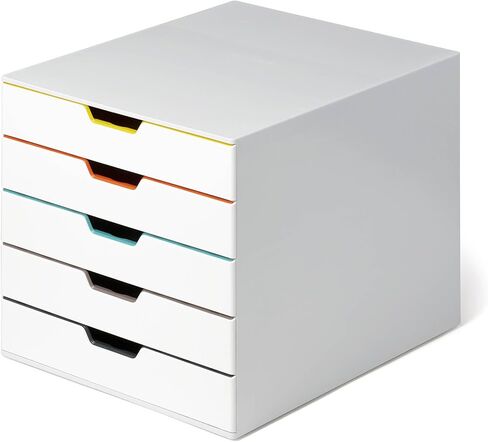 منظم أدراج سطح المكتب المتين (مزيج من 10 أقسام مع ملصقات قابلة للإزالة) 11 بوصة عرض × 14 بوصة عمق × 11.375 بوصة ارتفاع، أبيض ومتعدد الألوان (763027) in Kuwait