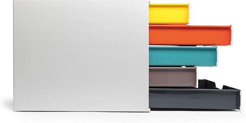 منظم أدراج سطح المكتب المتين (مزيج من 10 أقسام مع ملصقات قابلة للإزالة) 11 بوصة عرض × 14 بوصة عمق × 11.375 بوصة ارتفاع، أبيض ومتعدد الألوان (763027) in Kuwait