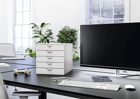 منظم أدراج سطح المكتب المتين (مزيج من 10 أقسام مع ملصقات قابلة للإزالة) 11 بوصة عرض × 14 بوصة عمق × 11.375 بوصة ارتفاع، أبيض ومتعدد الألوان (763027) in Kuwait