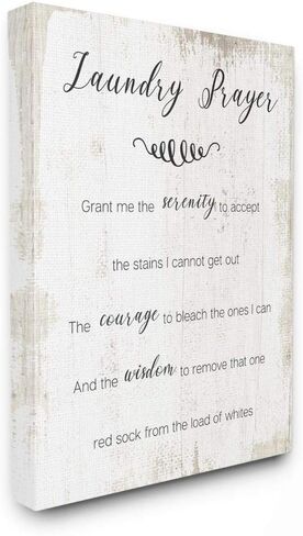 Stupell Industries Family Laundry Room Prayer Faith Inspired Humor Wall Art, 16x20, Off- White in Saudi Arabia
